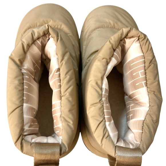 UGG Classic Maxi Mini Padded Puffer Ankle Boots Wool Lined Natural - Picture 5 of 8